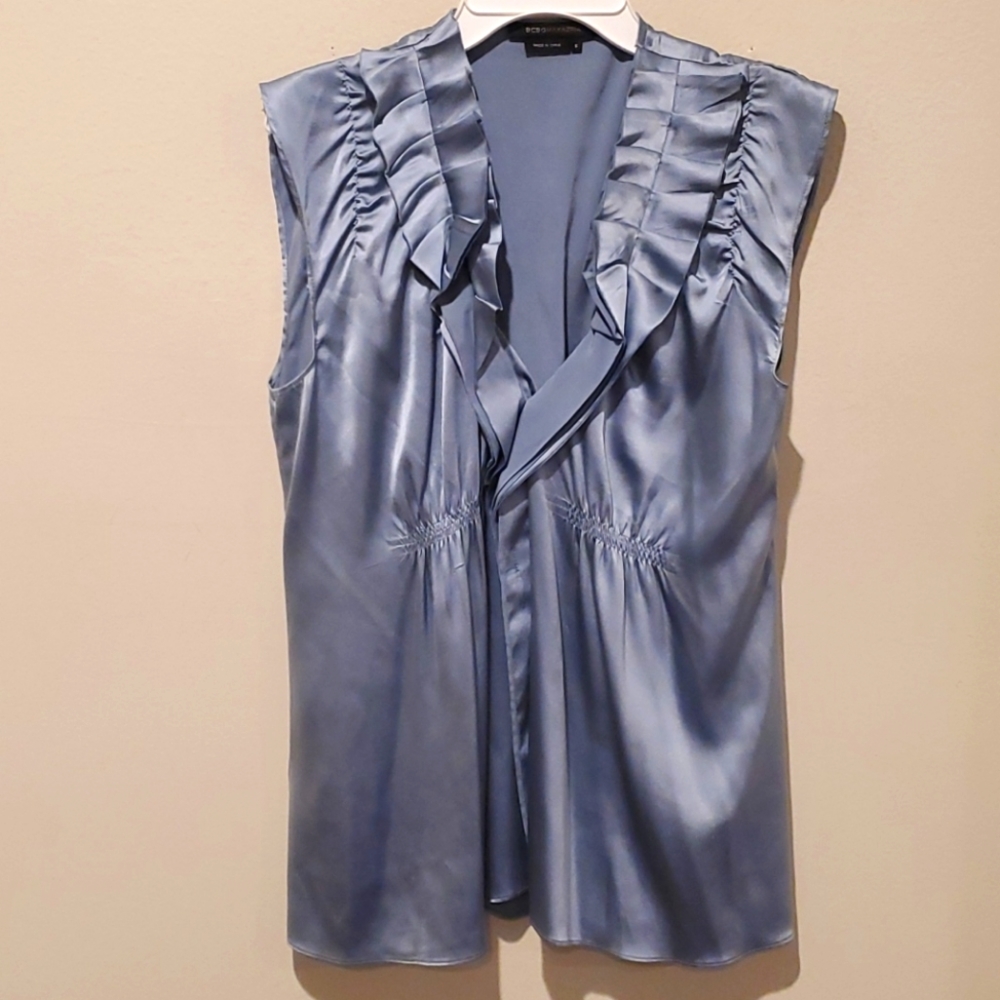 ❤ BCBGMAXAZRIA SILK SATIN TOP/BLOUSE, SMALL